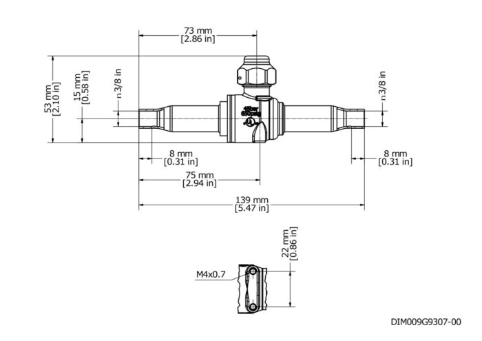 Válvula bola GBC-10 S 3/8" Danfoss