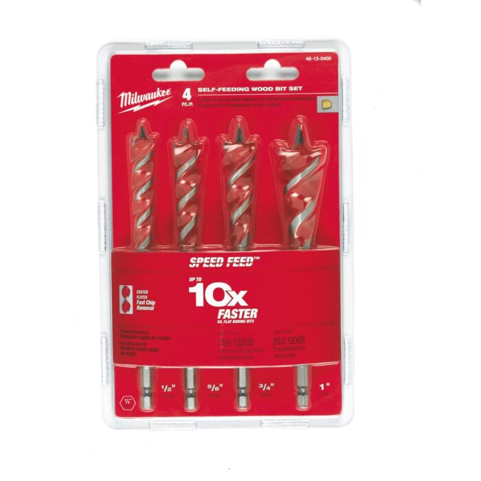 Blister 4 brocas speed feed para madera Milwaukee