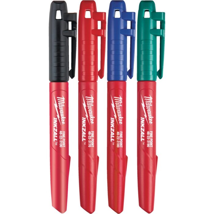 Blíster de 4 marcadores finos 1mm Milwaukee