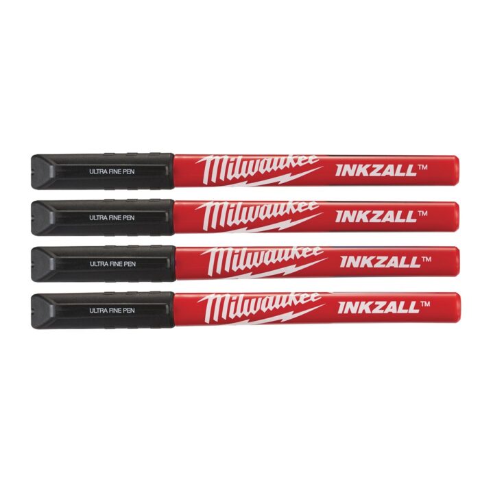 Blíster de 4 marcadores ultrafinos negros 0,6mm Milwaukee