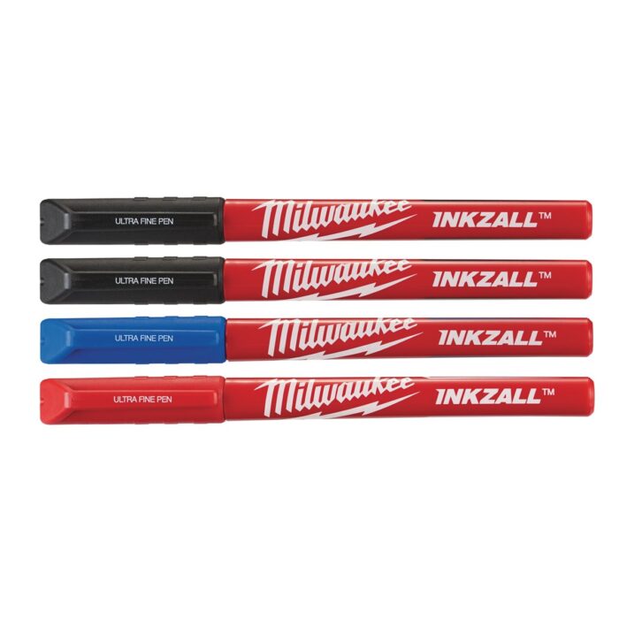 Blíster de 4 marcadores ultrafinos de colores 0,6mm Milwaukee