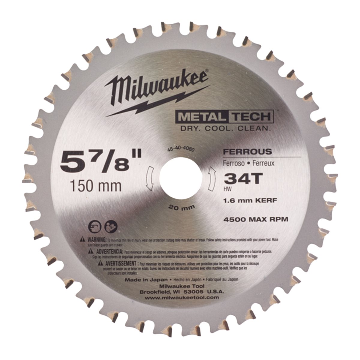 Disco de corte para sierra circular Milwaukee