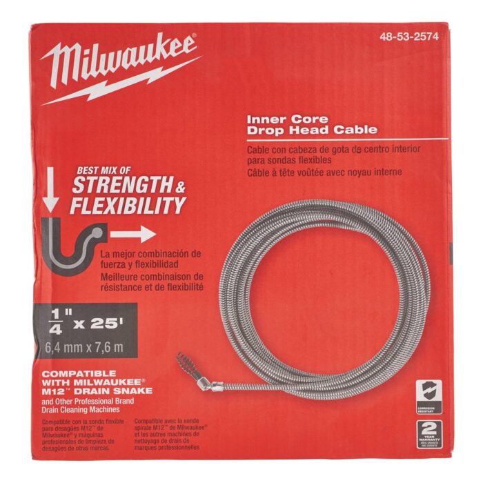 Espiral de 6mm x 7,6m con cabeza tipo barrena y pivotante Milwaukee