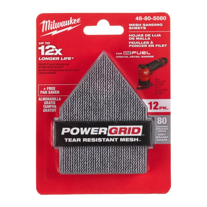 Base+Malla lijado G120 PENTA 64X76 - 12PC Milwaukee