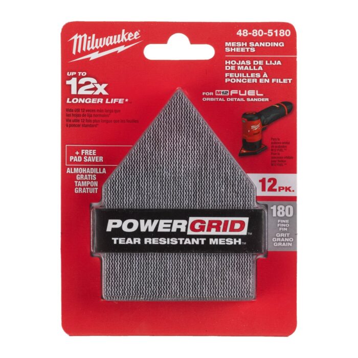 Base+Malla lijado G180 PENTA 64X76 - 12PC Milwaukee