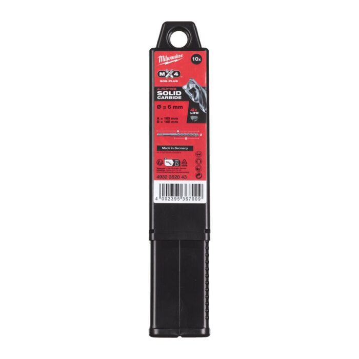 Broca SDS-Plus MX4 6x165 - 10uds Milwaukee