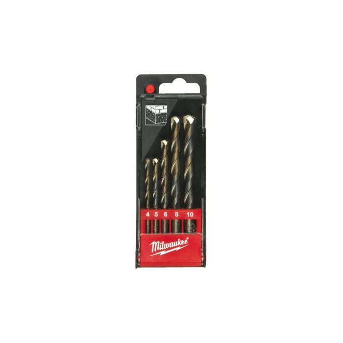 Estuche 5 brocas de pared/piedra Milwaukee