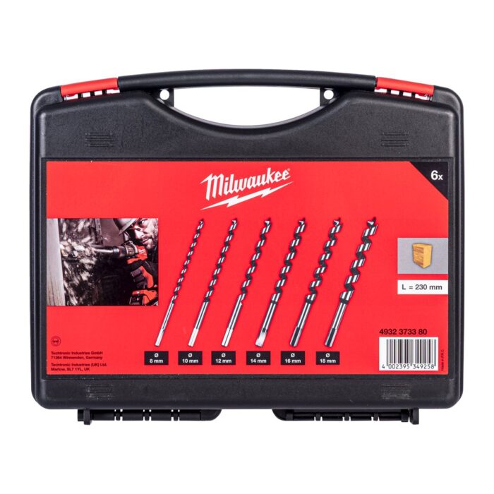 Juego de 6 brocas Auger en caja de madera Milwaukee