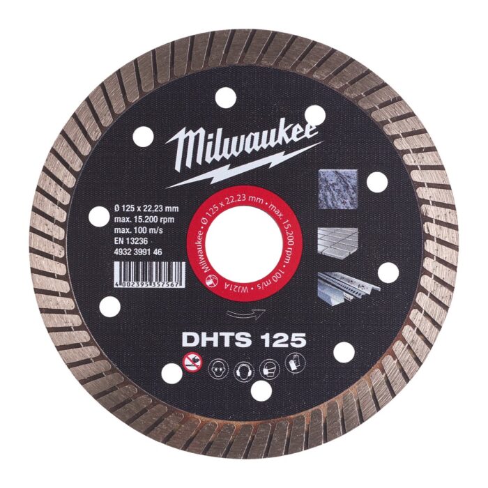 Disco diamante TURBO Extrafino - DHTS 125mm 1'2mm Milwaukee
