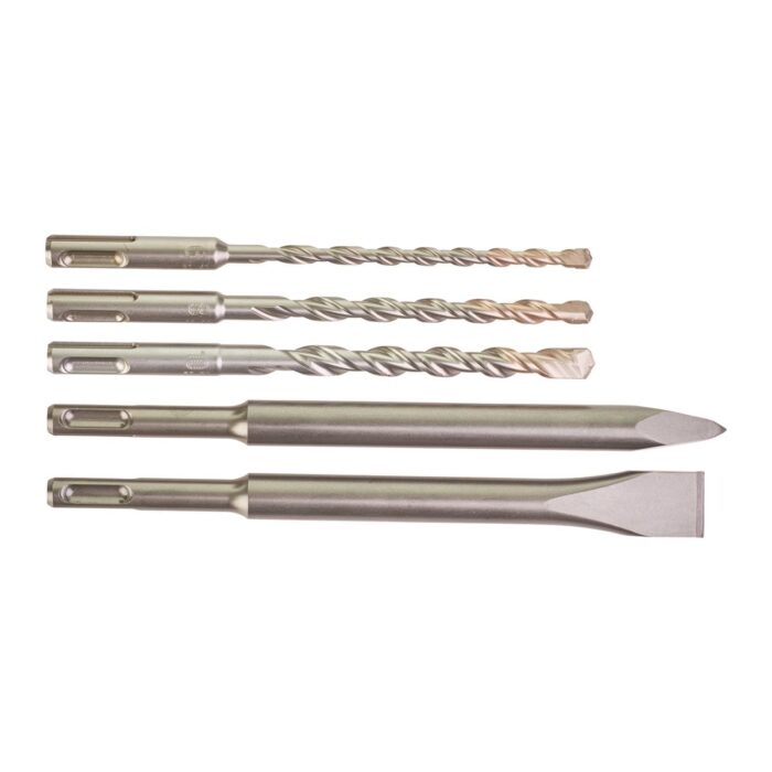 Tubo con 3 brocas SDS-Plus M2 puntero y cincel SDS-Plus Milwaukee