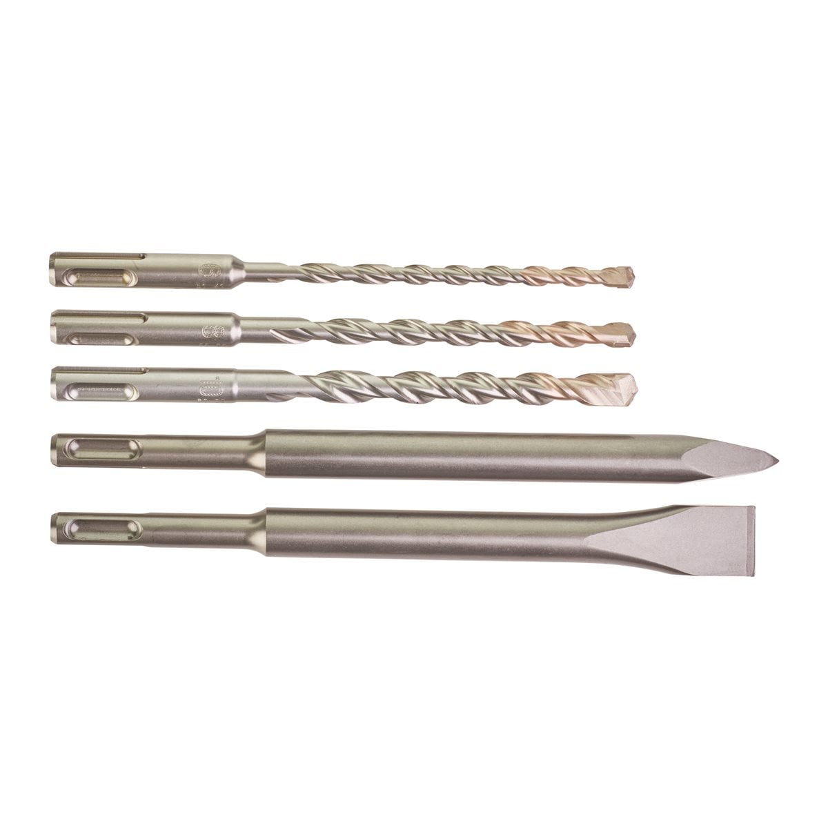 Tubo con 3 brocas SDS-Plus M2 puntero y cincel SDS-Plus Milwaukee