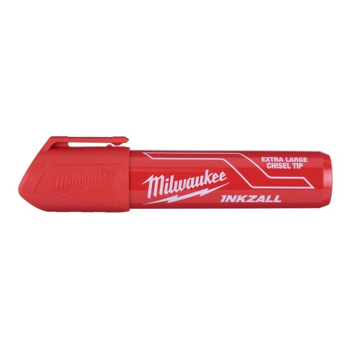 Caja de 12 marcadores con punta cincelada XL rojo 14mm (pedir en múltiplos de 12uds) Milwaukee