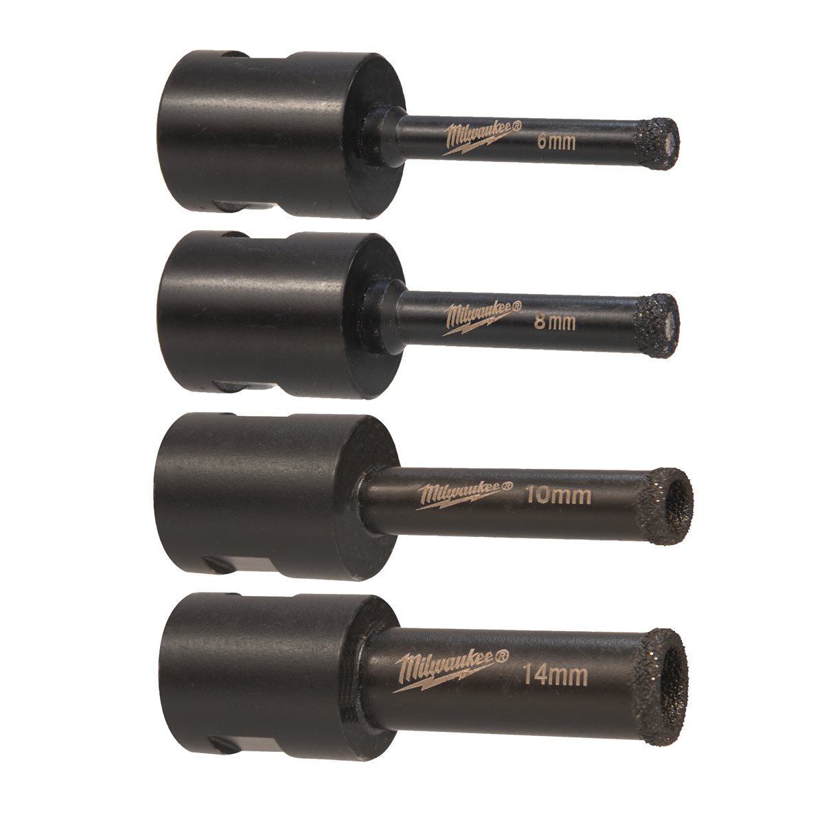 Conjunto de 4 brocas diamantadas 6,8,10 y 14 Milwaukee