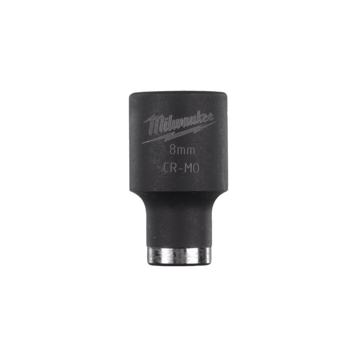 Llave de VASO 8mm shockwave 1/2" corto Milwaukee