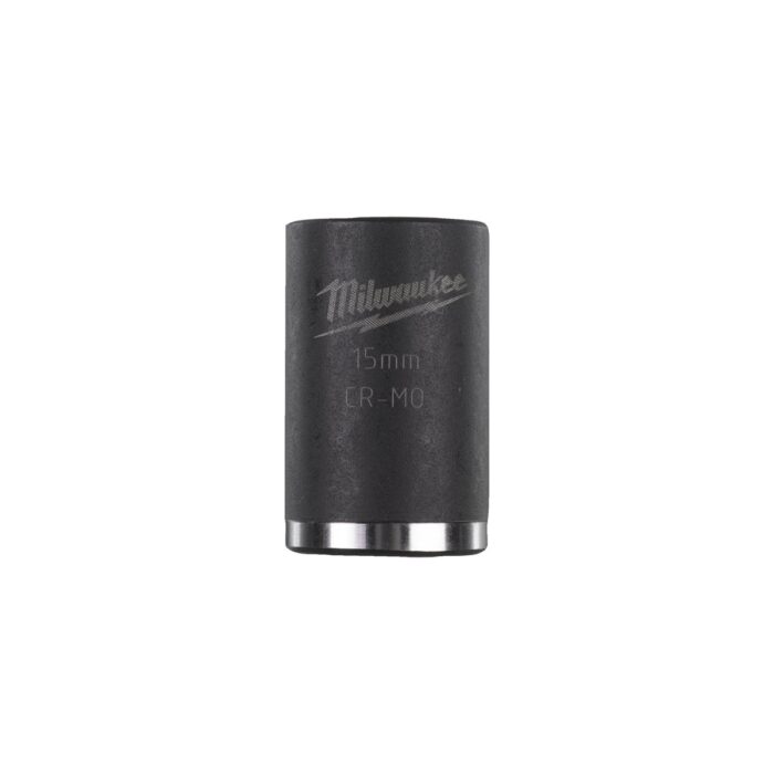 Llave de VASO 15mm shockwave 1/2" corto Milwaukee