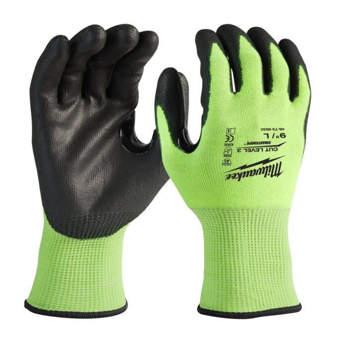 Guantes anticorte de poliuretano de alta visibilidad nivel C - L / 9 -1 par Milwaukee