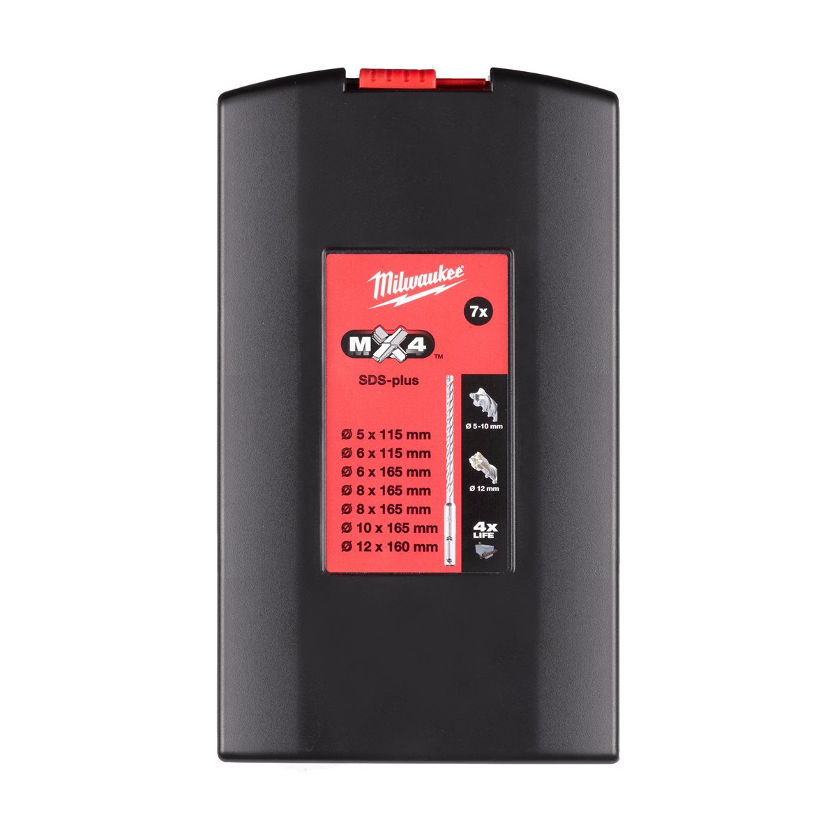 Estuche 7 piezas sds-plus MX4 Milwaukee