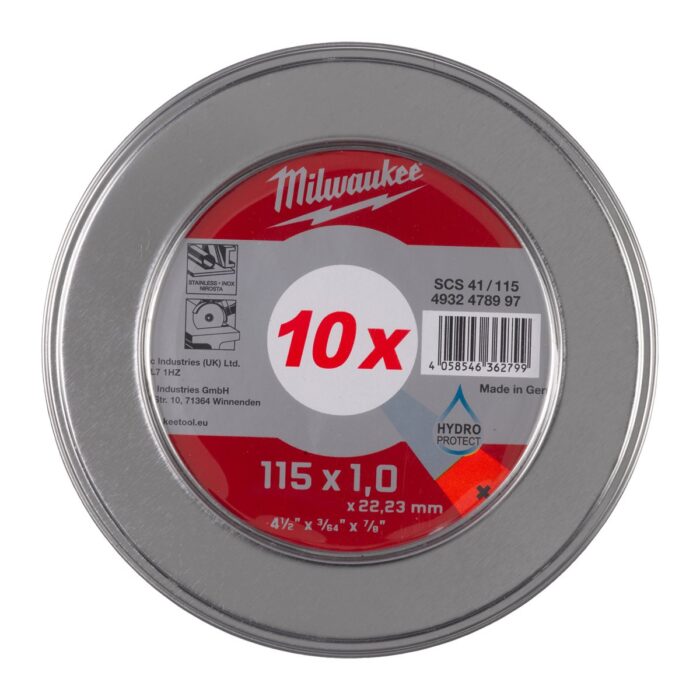 Caja metálica de 10 discos PRO+ 1mm - SCS 41 / 115mm Milwaukee