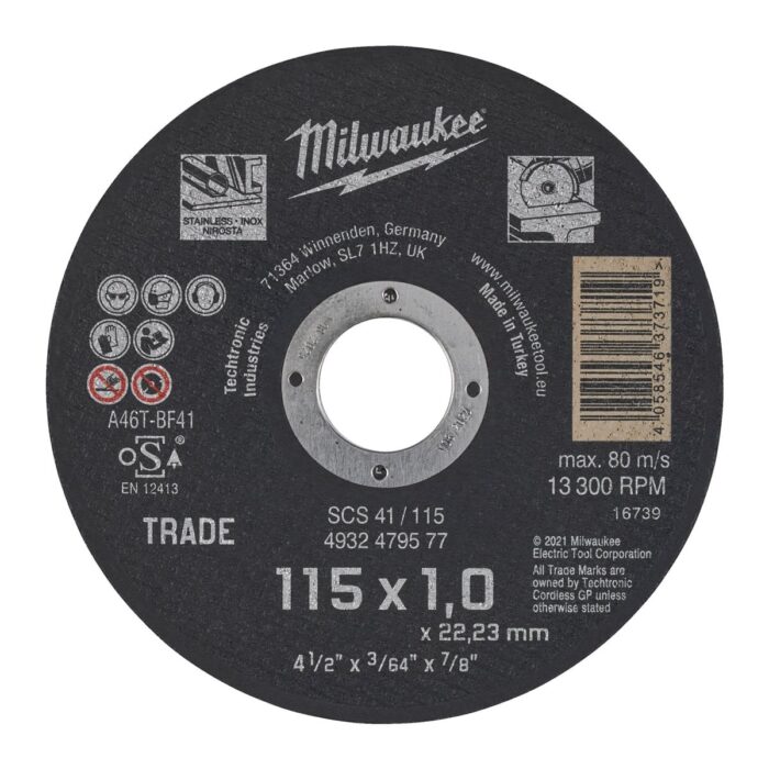 Disco contractor de 115x1mm. Milwaukee