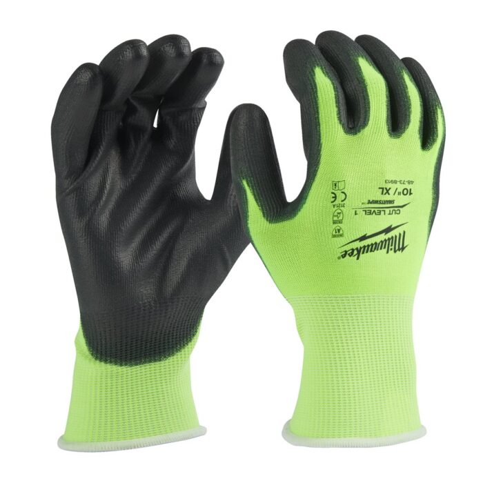 Guantes anticorte de poliuretano de alta visibilidad nivel A - XL / 10 -1 par Milwaukee