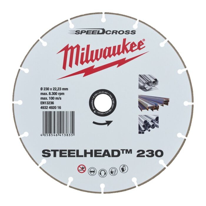 Disco diamante SPEEDCROSS Acero y acero inox. - STEELHEAD 230mm Milwaukee