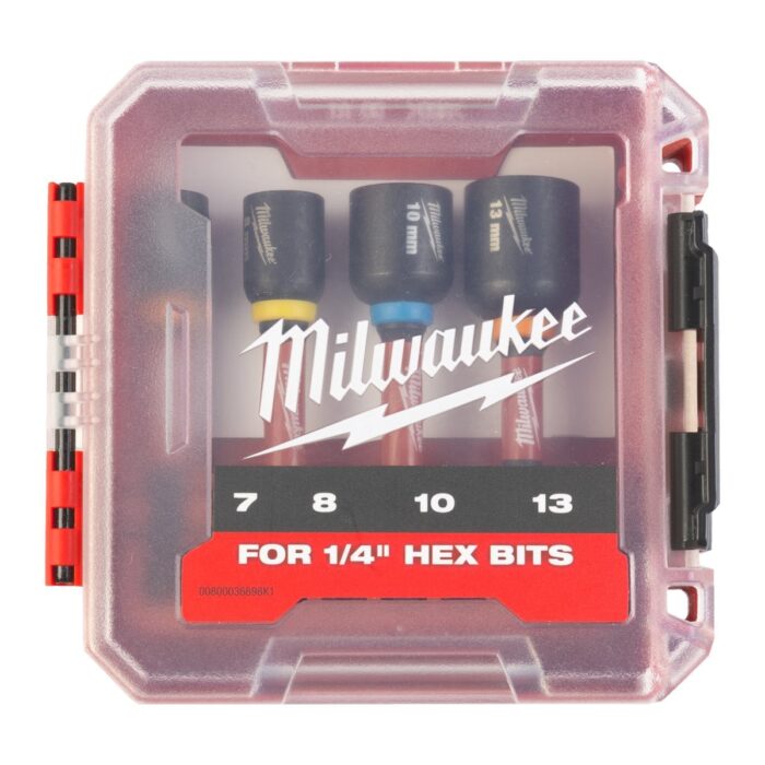 Estuche de 4 Vasos con eje Hex.1/4" 65mm Shockwave- ajusta a PACKOUT™ Milwaukee