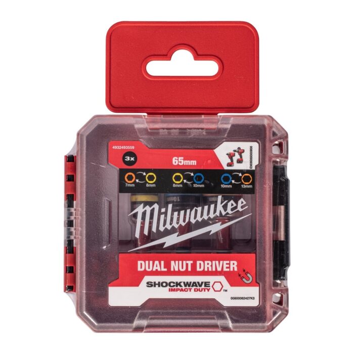 Estuche de 3 Vasos con eje Hex.1/4" DUALES Shockwave- ajusta a PACKOUT™ Milwaukee