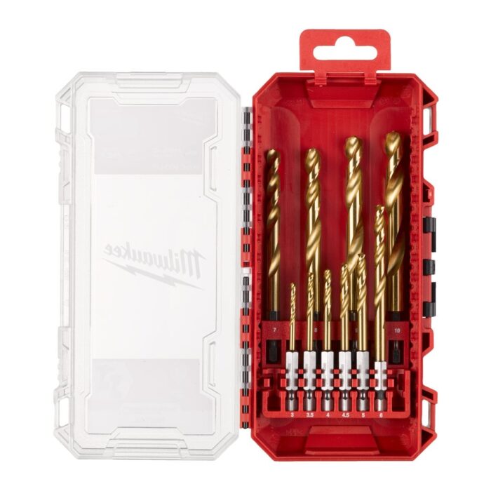 Estuche 10 de brocas RED HEX Shockwave™ HSS-G Tin - ajusta a Packout™ Milwaukee