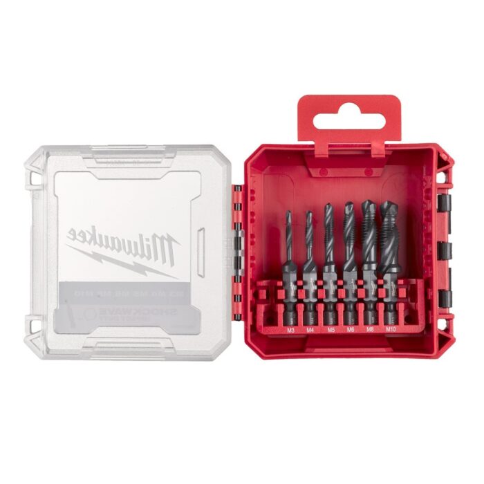 Estuche con 6 brocas roscadas Shockwave™ HSS-G - ajusta a Packout™ Milwaukee