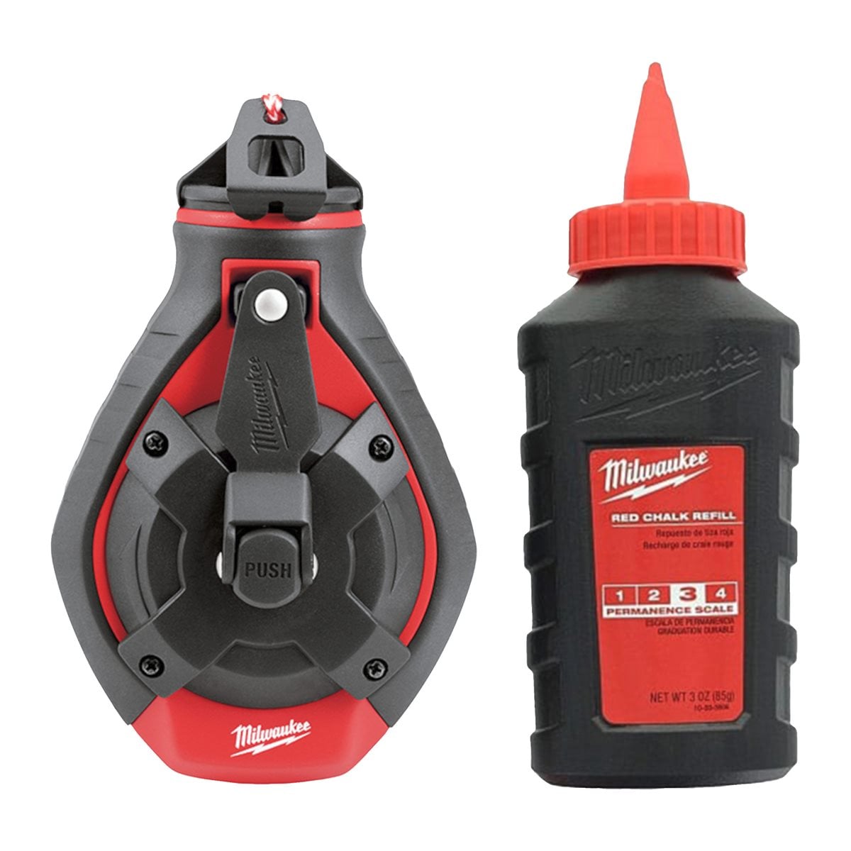 Tiralíneas de 30m con cuerda gruesa y polvo rojo Milwaukee