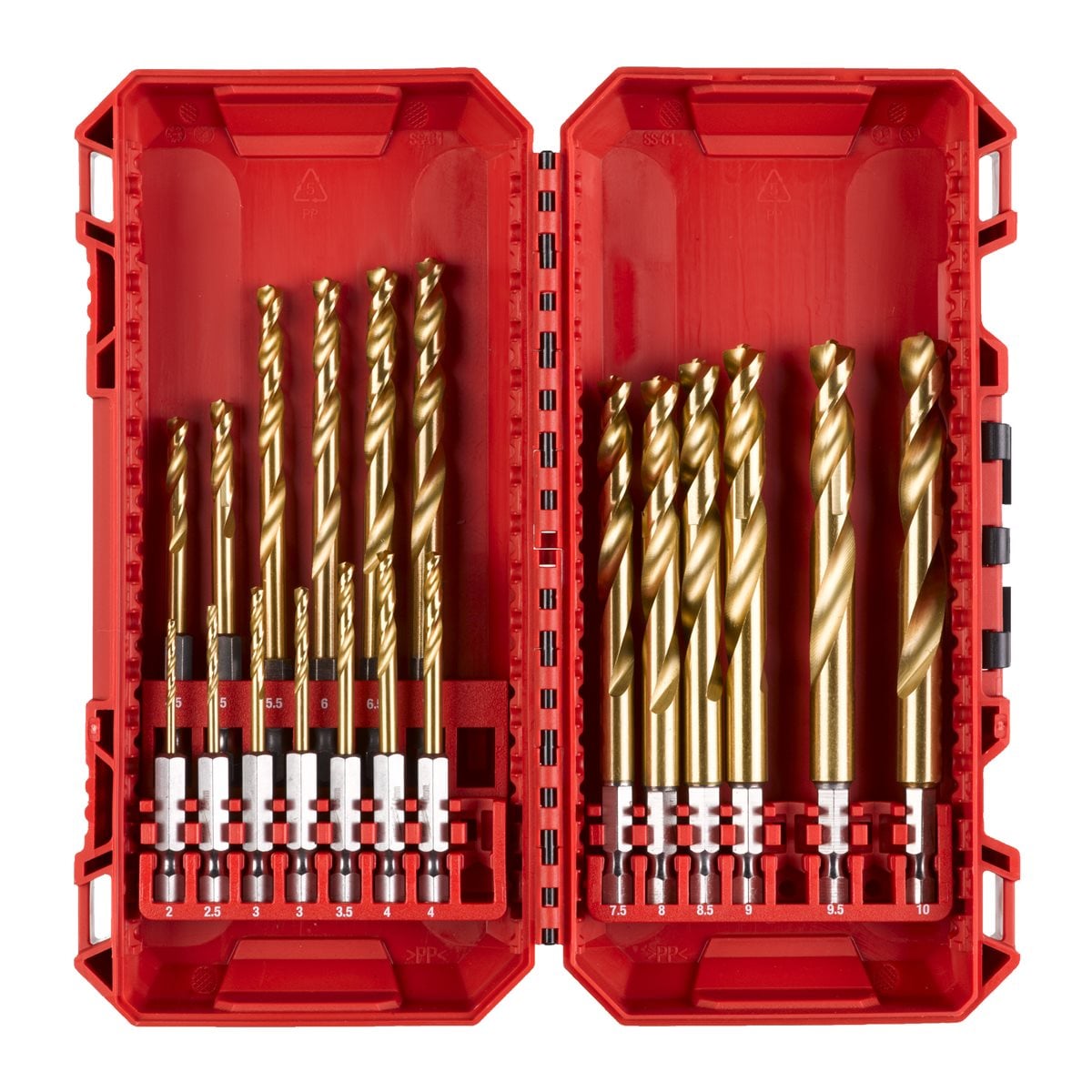 Estuche 19 de brocas RED HEX Shockwave™ HSS-G Tin - ajusta a Packout™ Milwaukee