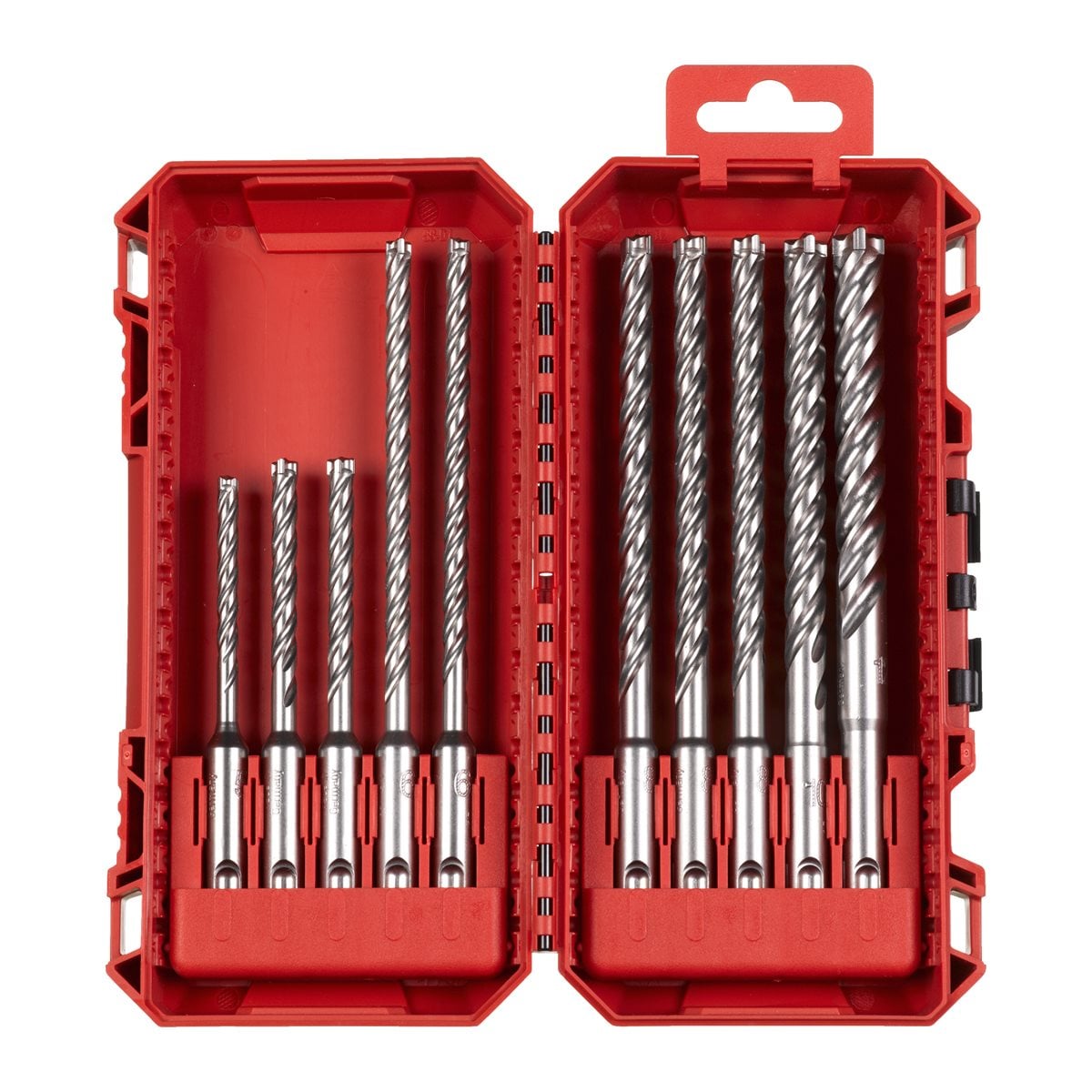 Estuche 10 brocas SDS-Plus MX4 compatible con PACKOUT™ Milwaukee