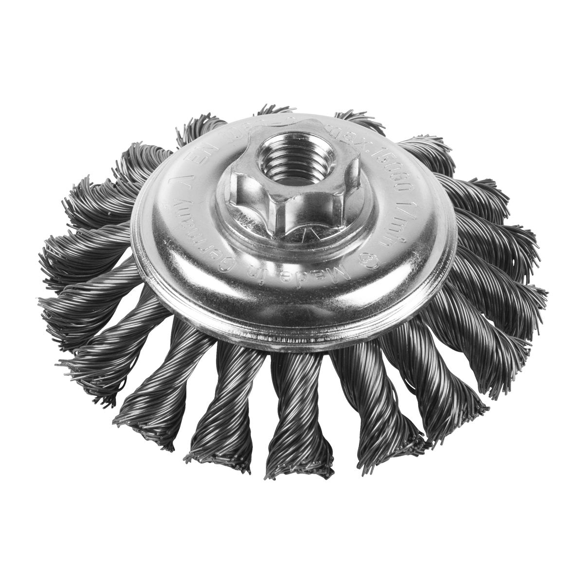 Cepillo Alambre cónico trenzado M14 100x12 acero 0,5mm Milwaukee