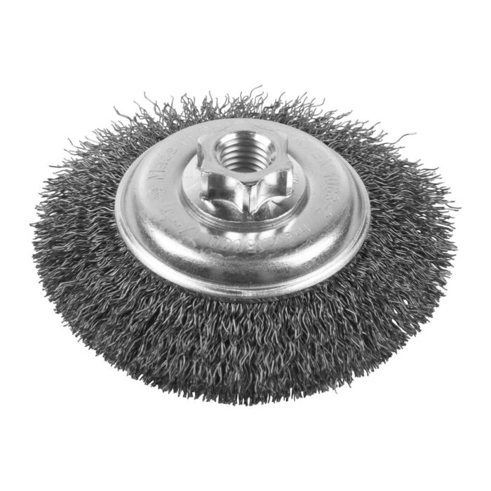 Cepillo Alambre biselado ondulado M14 100x10 acero 0,35mm Milwaukee