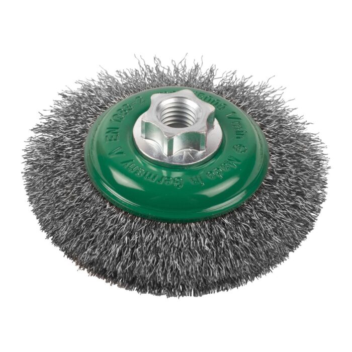 Cepillo Alambre biselado ondulado M14 100x10 acero INOX. 0,35mm Milwaukee