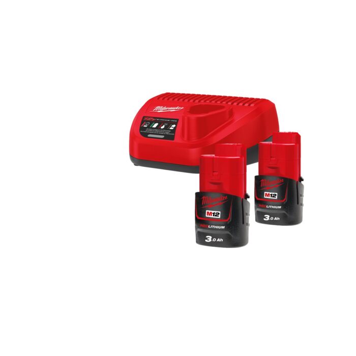 Kit 2 baterías M12B3 + cargador C12C M12NRG-302 Milwaukee