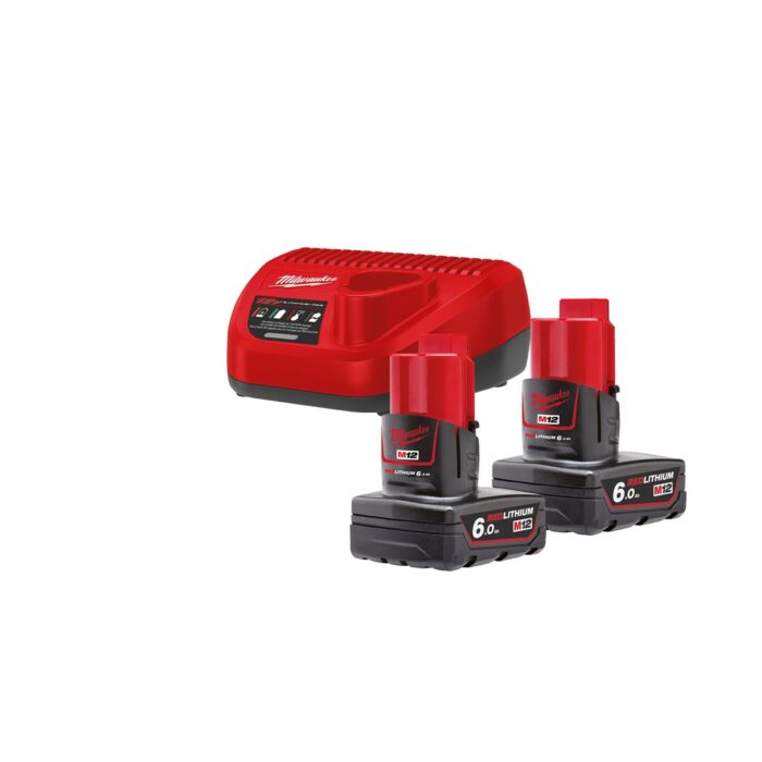 Kit 2 baterías M12B6 + cargador C12C M12NRG-602 Milwaukee