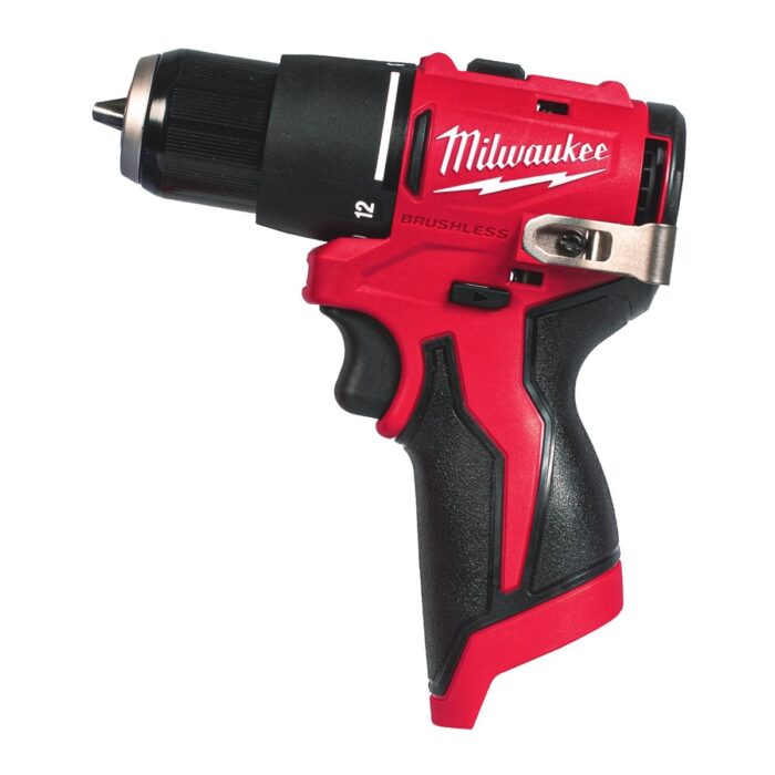 Taladro percutor subcompacto M12™ sin escobillas, 2 velocidades, par máximo 40Nm, portabrocas metálico 10mm. Se suministra en versión cero, sin baterías ni cargador Milwaukee