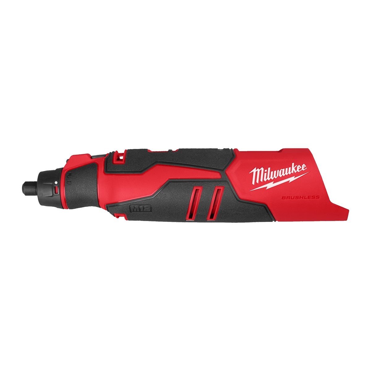 Herramienta rotativa subcompacta sin escobillas M12™, capacidad de la pinza 3,2mm, 12 ajustes de velocidad: 5.000-27.500rpm, bloqueo del eje para cambio de accesorio sencillo. Se suministra en versión cero, sin baterías ni cargador Milwaukee