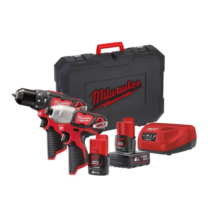 Powerpack M12™ M12 BPP2B-421C: taladro percutor M12 BPD + atornillador de impacto M12 BID