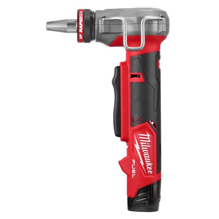 Expandidora de tubo subcompacta M12 FUEL™ , presión 10bar, capacidad máxima tubo 25x3,5mm, carrera 14mm. Incluye cabezales 16, 20 y 25mm. Se suministra con 2 baterías M12B2 y cargador C12C, en kitbox Milwaukee