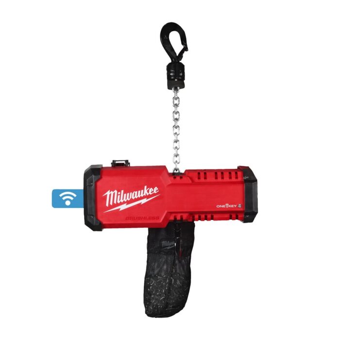 Polipasto de cadena 1t sin escobillas M18™ con ONE-KEY™, 6m de cadena, velocidad variable, control remoto hasta 18m. Se suministra con 1 batería M18FB12 y un cargador rápido M12-18 FC Milwaukee