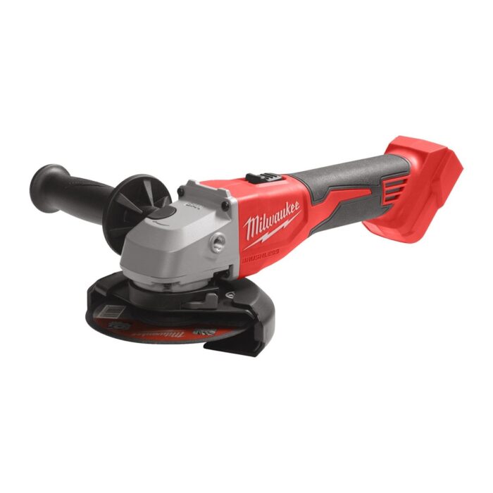Amoladora angular sin escobillas M18™, diámetro del disco 125mm, 11.000rpm, FIXTEC™, interruptor de botón con bloqueo. Incluye guarda adicional para corte. Se suministra en versión cero, sin baterías ni cargador Milwaukee