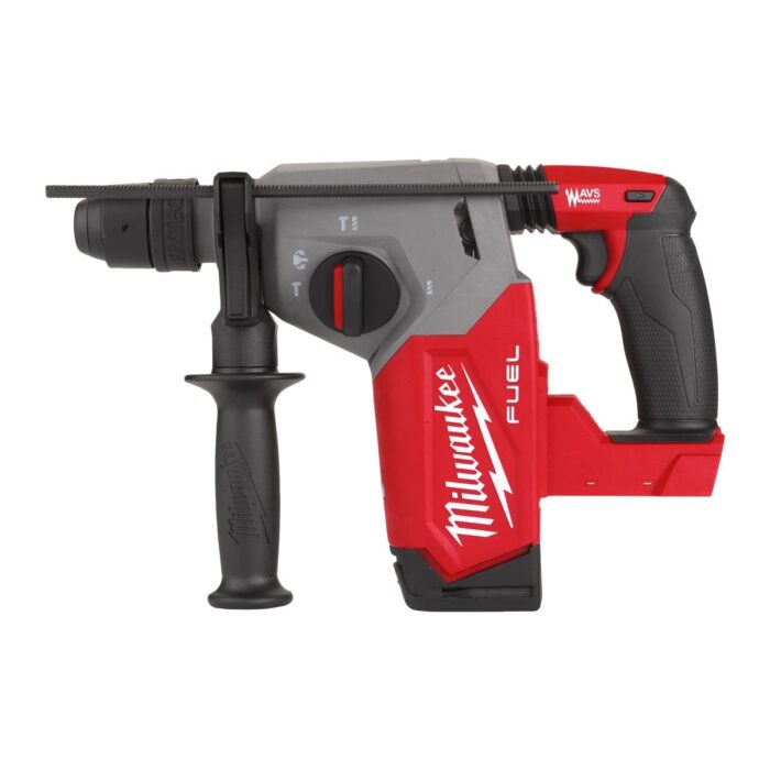 Martillo combinado SDS-Plus M18 FUEL™, 4 modos, 2,5J de energía de impacto, capacidad máxima 26mm, 0-1.330rpm, 0-4.800bpm, FIXTEC™, AUTOSTOP™. Se suministra en versión cero, sin baterías ni cargador, en HD-box Milwaukee