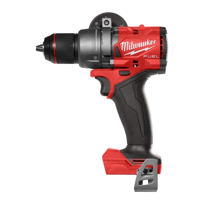 Taladro percutor M18 FUEL™, 2 velocidades, par máximo 158Nm, portabrocas metálico 13mm, embrague mecánico, AUTOSTOP™, longitud total 175mm. Se suministra en versión cero, sin baterías ni cargador, en HD-box Milwaukee