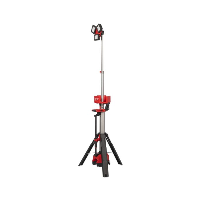 Trípode de iluminación híbrido LED M18™ TRUEVIEW™, extensible 1-2,2m, protección IP34, 3 cabezales ajustables, híbrido AC/DC, cargador integrado M18™ y USB 2.1A, 3 modos de iluminación - 6.000/4.000/1.700/- Lúmenes. Se suministra en versión cero, sin baterías ni cargador Milwaukee