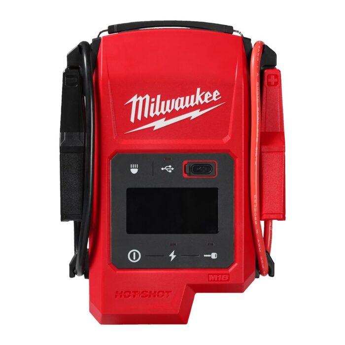 Arrancador para vehículo M18™ 2.000A, corriente máxima 2.000A, protección contra inversión de polaridad, resistencia a chispas. Se suministra en versión cero, sin baterías ni cargador Milwaukee