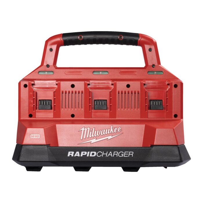 Cargador multipuerto rápido M18™ PACKOUT™, 6 puertos de carga secuencial, carga 2 baterías simultáneamente, puerto USB 2,1A para la carga de dispositivos Milwaukee
