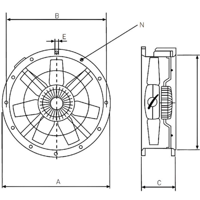Ventilador helicoidal tubular de aluminio Soler & Palau