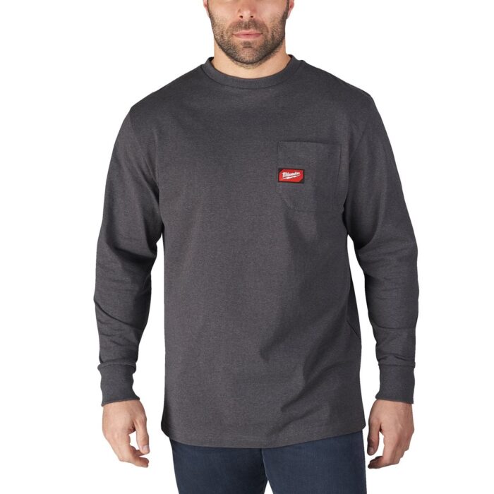 Camiseta de trabajo de manga larga, color gris, XL Milwaukee